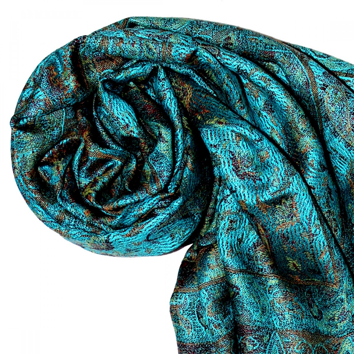 LORENZO CANA - The Official Online Store - Shawl Silk Wool Paisley Cyan ...
