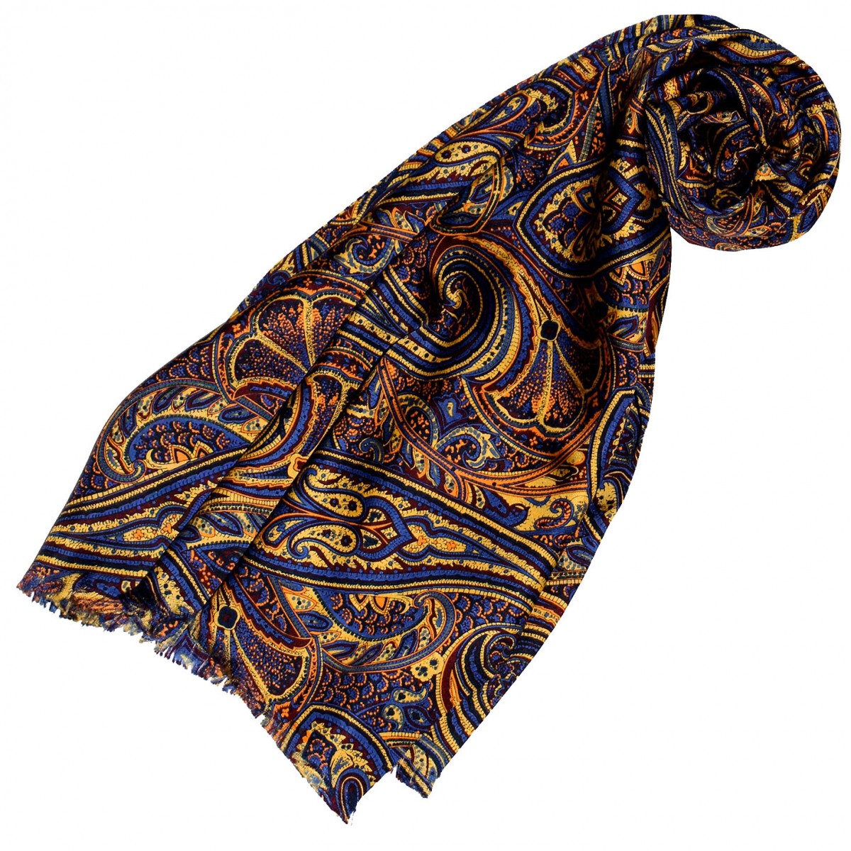 LORENZO CANA Luxury Italian 100% Silk Woven Tie Hanky Set Orange Black 3602701 