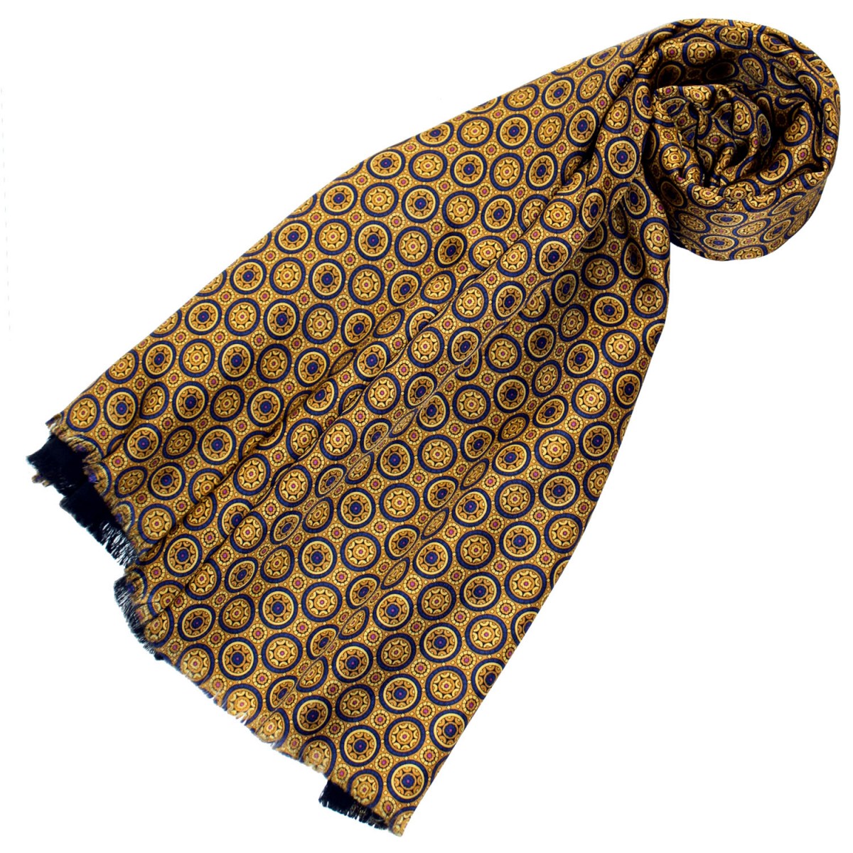 Silk scarf brown dots LORENZO CANA