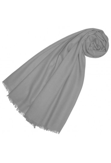 Cashmere mens scarf Uni Twill steel gray LORENZO CANA