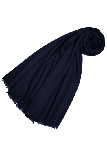 Cashmere Scarf Uni Twill Blue Black LORENZO CANA