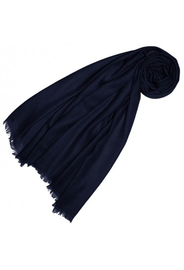Cashmere mens scarf plain deep sea blue LORENZO CANA