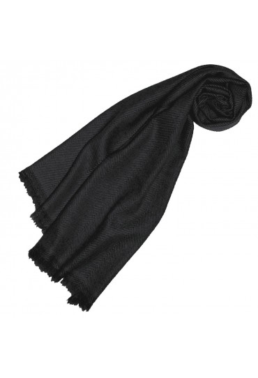 Cashmere mens scarf plain Night Gray LORENZO CANA