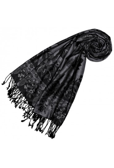 Viscose mens scarf Gray Black Paisley LORENZO CANA