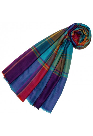 Cashmere mens scarf Uni Twill multicolored checkered LORENZO CANA