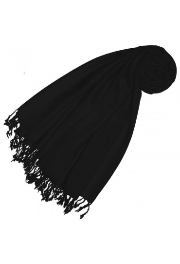 Cashmere + wool mens scarf black monochrome LORENZO CANA