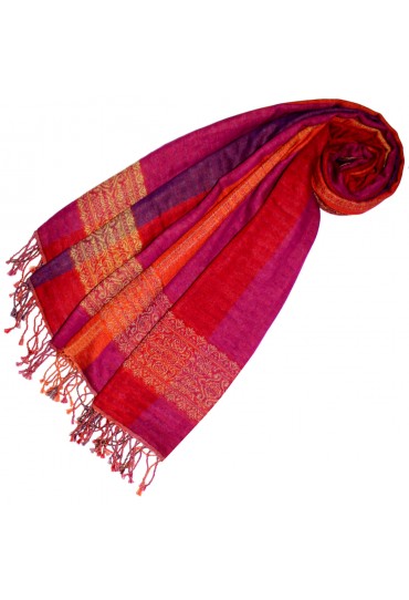 Cotton and wool mens scarf pink red purple LORENZO CANA