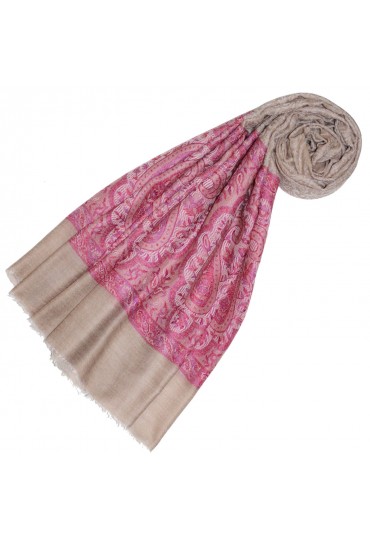 Cashmere scarf Sand Pink Paisley LORENZO CANA