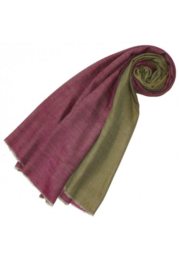 Cashmere scarf doubleface raspberry pink and fir green LORENZO CANA