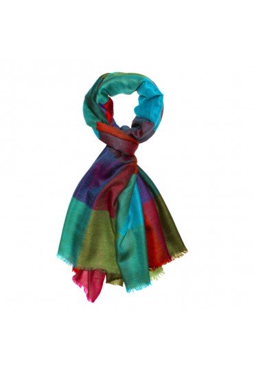 Shawl 100% Cashmere Checkered Multicolor For Men LORENZO CANA