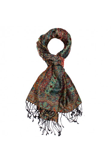 Shawl Silk Wool Paisley Red Blue Yellow For Men LORENZO CANA