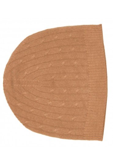 Cap Cashmere Cable Knit Ocher LORENZO CANA