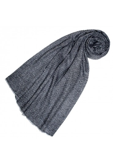 Cashmere mens scarf uncoloured Aztec pattern LORENZO CANA