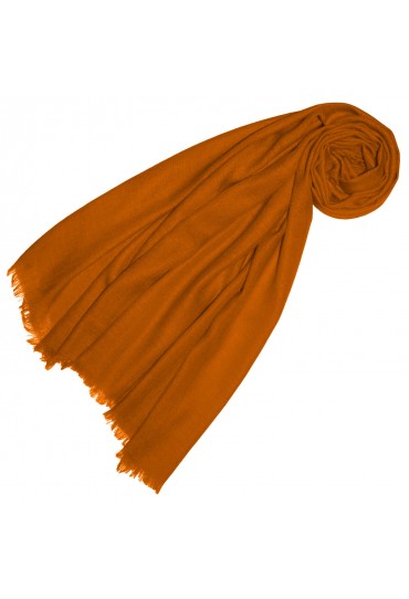 Cashmere mens scarf plain Amber Orange LORENZO CANA