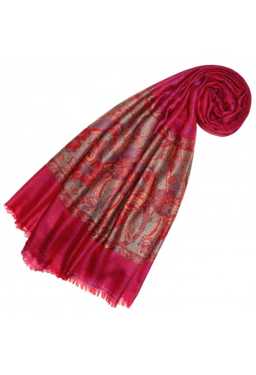 Cashmere scarf Pink Red Paisley LORENZO CANA