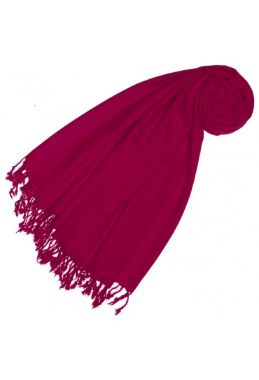 Cashmere + wool mens scarf raspberry plain LORENZO CANA
