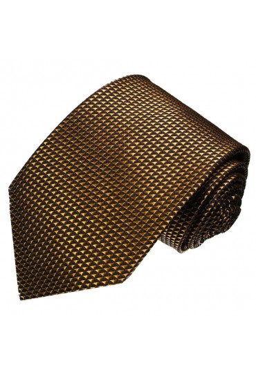 Neck Tie 100% Silk Diamond Brown Bronze LORENZO CANA