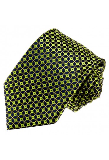 Neck Tie 100% Silk Polka Dot Green Blue LORENZO CANA