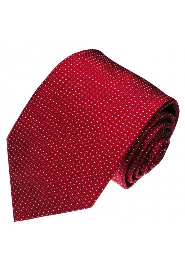 XL Necktie 100% Silk Polka Dot Red White LORENZO CANA