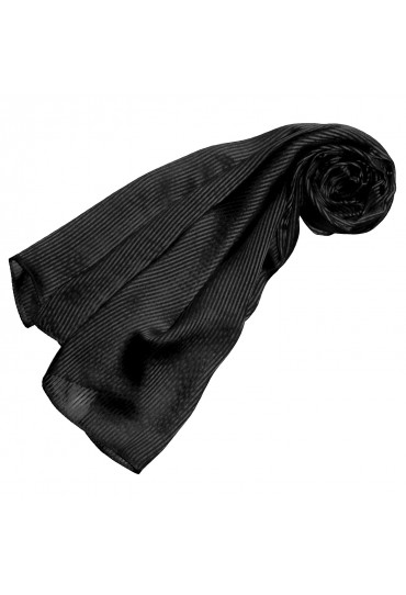 Men's scarf silk black stripes LORENZO CANA