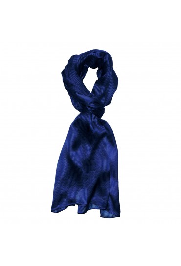 Luxury Men's Shawl 100% Silk Blue Stripes LORENZO CANA