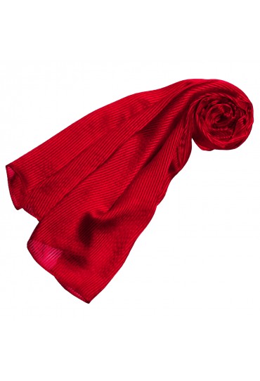 Luxury Women's Shawl 100% Silk Red Stripes LORENZO CANA