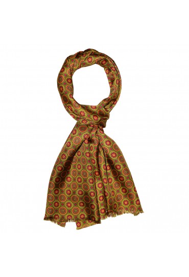 Silk scarf Green dotted LORENZO CANA