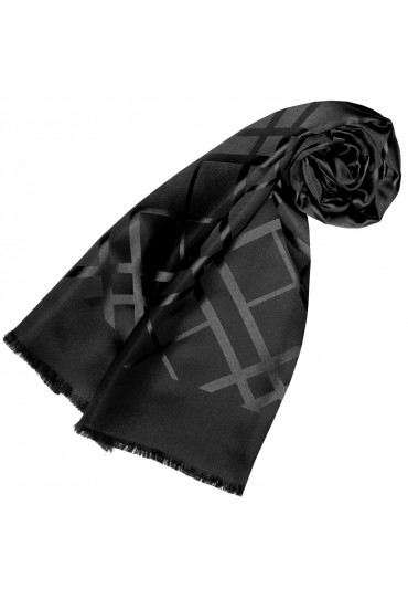 Men's scarf silk noble in black LORENZO CANA
