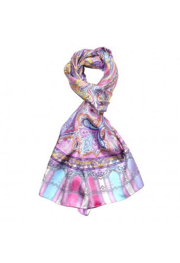 Seidenschal Damen rosa gelb Paisley LORENZO CANA