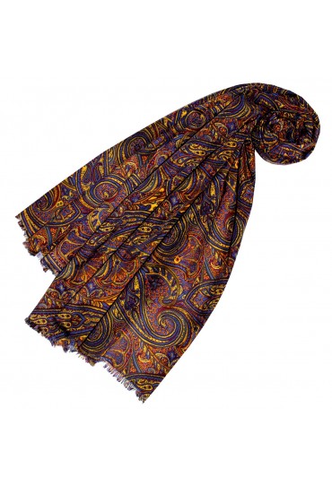 Women's Scarf Paisley Yellow Blue Orange LORENZO CANA