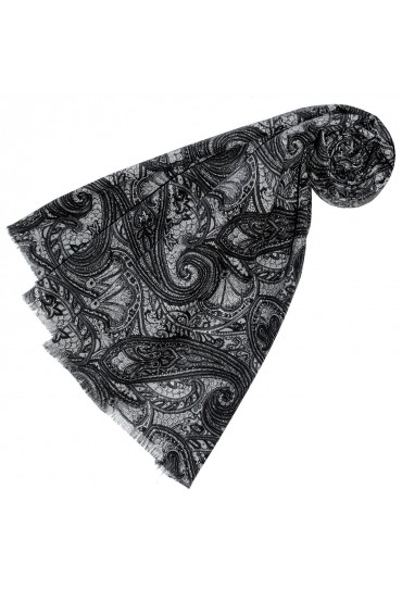 Women's Scarf Paisley Grey Black LORENZO CANA