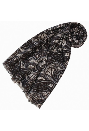 Schaltuch Damen Paisley braun grau LORENZO CANA