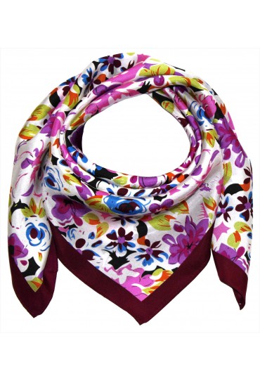Silk scarf violet Floral LORENZO CANA