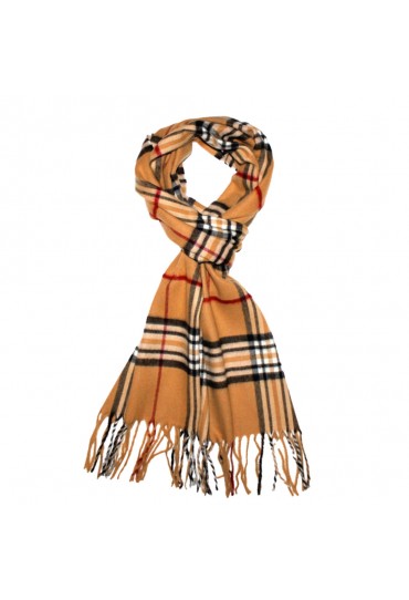 Schal für Herren Cashmink braun camel schwarz LORENZO CANA