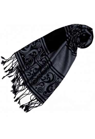 Viscose Winter mens scarf Paisley Grey LORENZO CANA
