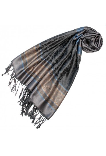 mens scarf Modal Elephant Pattern Gray Blue LORENZO CANA