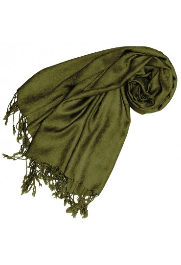 Viscose scarf forest green with fringes LORENZO CANA