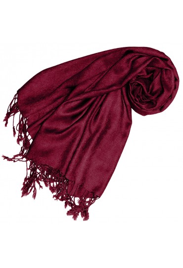 Viscose scarf Burgundy with fringes LORENZO CANA