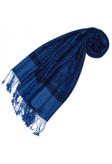 Scarf Modal Paisley Royal Blue Black LORENZO CANA