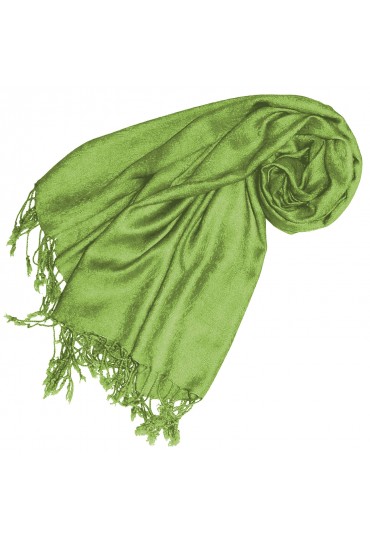 Viscose scarf spring green with fringes LORENZO CANA