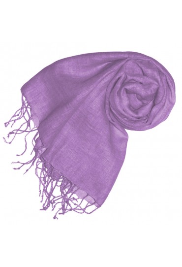 Linen scarf Plain lilac LORENZO CANA