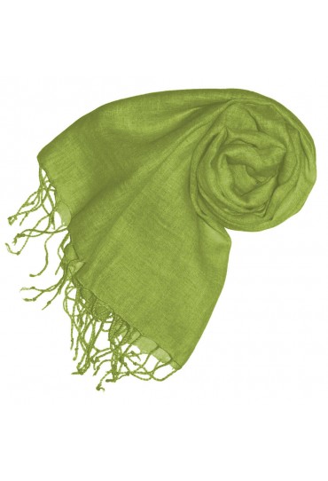 Linen mens scarf Solid Colors Spring Green LORENZO CANA