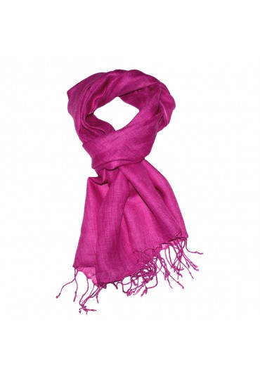 Men's Scarf 100% Linen Unicolored Pink LORENZO CANA