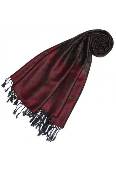 Scarf Modal Raspberry Red Brown Black LORENZO CANA