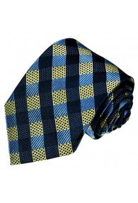 Silk Tie Blue Gold Checked LORENZO CANA
