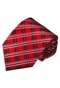Mens Tie Deep red Checked LORENZO CANA