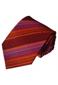 Men's Necktie Pure Silk Striped Purple LORENZO CANA