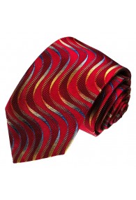 Men's Necktie Pure Silk Waves Crimson LORENZO CANA