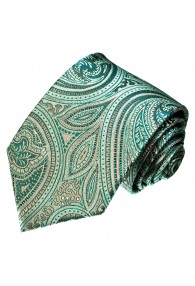 Neck Tie Silk Paisley Teal Cyan Turquoise LORENZO CANA