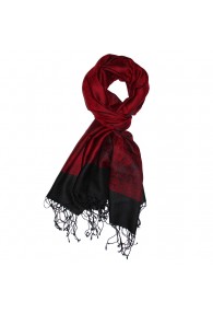 Shawl Silk Wool Paisley Red Black For Men LORENZO CANA